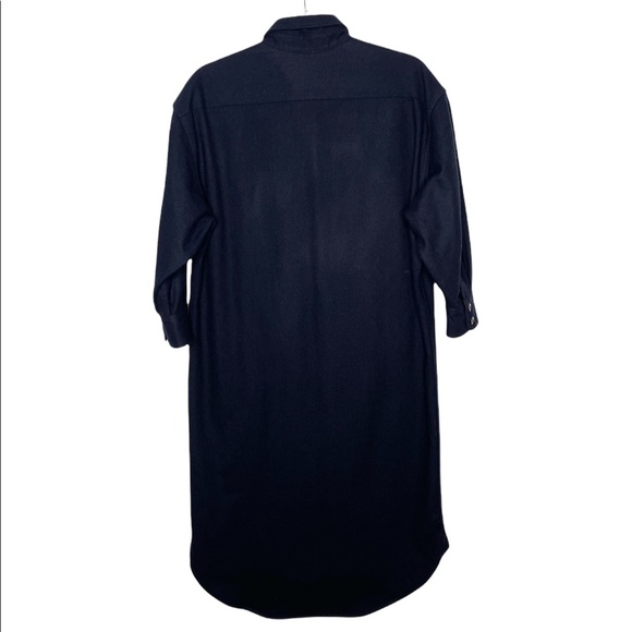 NLST Navy | Wool Blend Shirt Dress in Midnight Navy - Picture 5 of 6